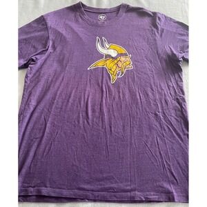 47 Brand Minnesota Vikings Mens XL Purple Heather Graphic T-Shirt NFL Football